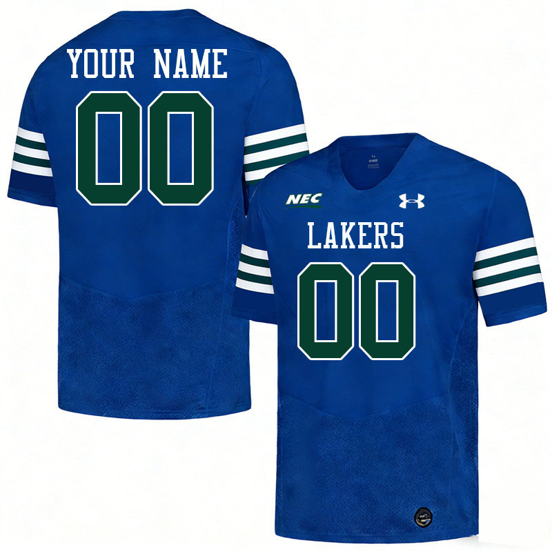 Custom Mercyhurst Lakers Name And Number Football Jerseys-Blue